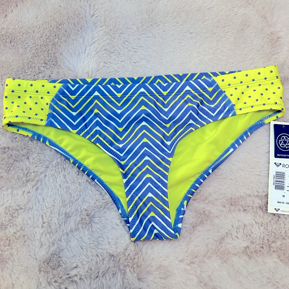 NWT Roxy Polka Dot & Zig Zag Pattern Bikini Bottom
